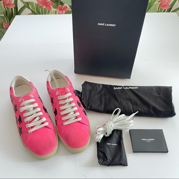 SAINT LAURENT Court Classic Sl06 Pink Star Sneaker - Picture 6 of 12